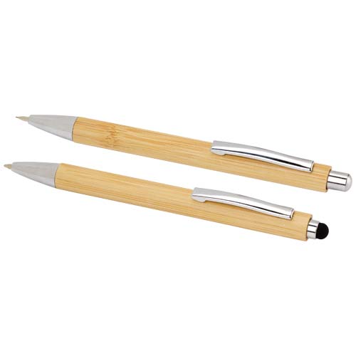 Set stylo bille et porte-mine Oblys en bambou (encre noire) – Image 4