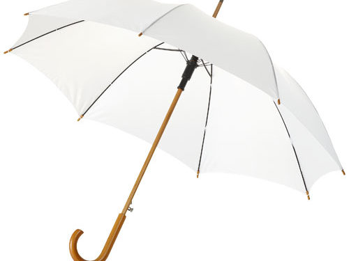Parapluie 23" à ouverture automatique, poignée et mât en bois
