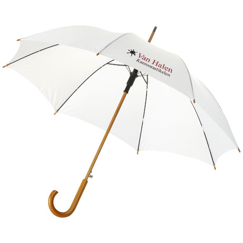 Parapluie 23" à ouverture automatique, poignée et mât en bois – Image 4