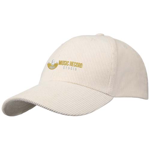 Casquette 6 panneaux de 280 g/m² Hutton en velours côtelé recyclé – Image 4