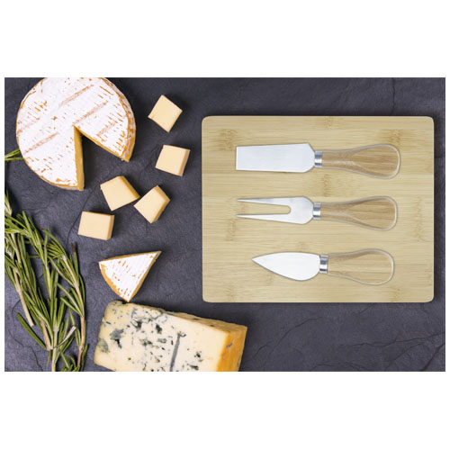 Plateau à fromage et ustensiles Ement en bambou – Image 5