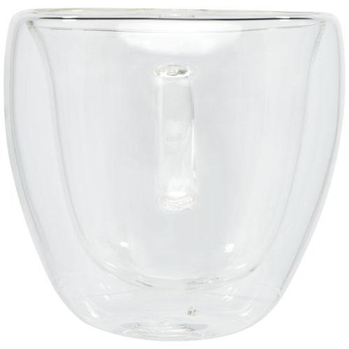 Tasse Manti 2 pièces en verre à double paroi de 100 ml avec sous-verre en bambou – Image 2