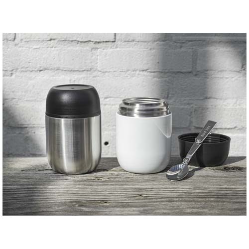 Boîte-repas Supo en acier inoxydable recyclé à double paroi de 480 ml avec cuillère pliable – Image 7