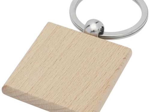 Porte-clés carré Gioia en bois de hêtre