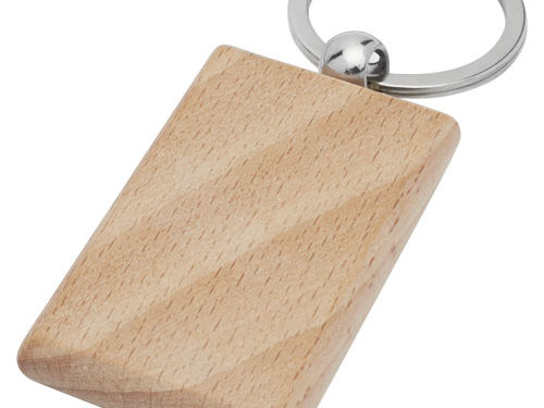 Porte-clés rectangulaire Gian en bois de hêtre