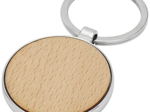 Porte-clés rond Moreno en bois de hêtre