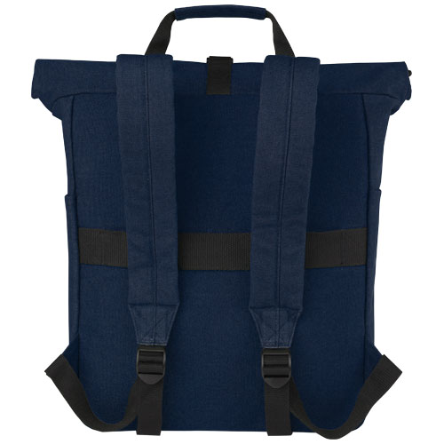 Sac à dos pour ordinateur portable Joey de 15 L en toile recyclée GRS 15 pouces avec dessus enroulable – Image 3