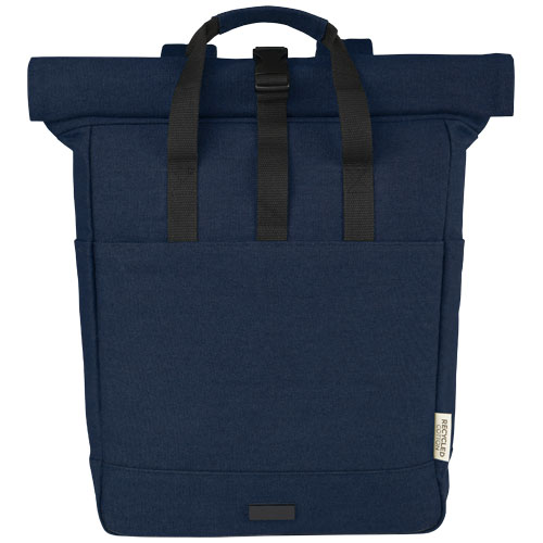 Sac à dos pour ordinateur portable Joey de 15 L en toile recyclée GRS 15 pouces avec dessus enroulable – Image 2