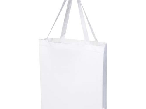 Sac shopping à soufflets Madras en coton recyclé 140 g/m² certifié GRS 12L