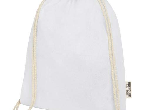 Sac avec cordon Oregon en coton recyclé 140 g/m² certifié GRS