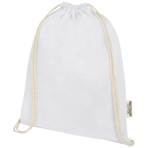 Sac avec cordon Oregon en coton recyclé 140 g/m² certifié GRS
