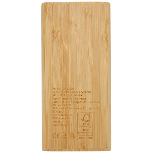Batterie de secours Tulda de 10,000 mAh en bambou – Image 3