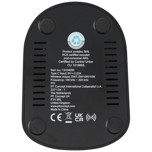 Socle de charge sans fil Loop de 15 W à double bobine en plastique recyclé certifié RCS – Image 6
