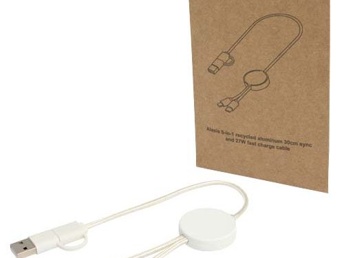 Câble 5 en 1 Citala en plastique recyclé de 30 cm pour la synchronisation des données et la charge rapide de 27 W