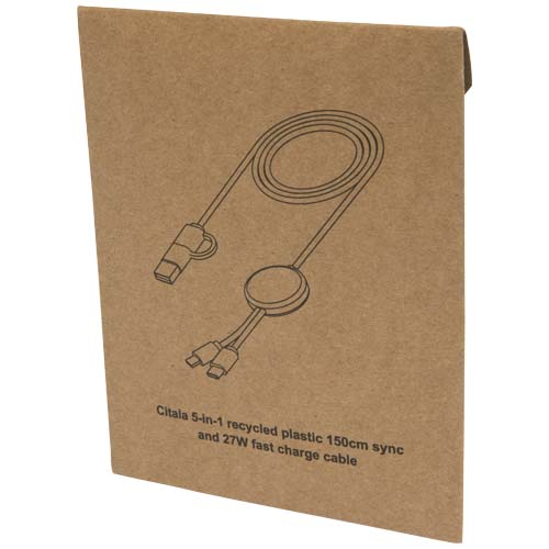 Câble 5 en 1 Citala en plastique recyclé de 150 cm pour la synchronisation des données et la charge rapide de 27 W – Image 8