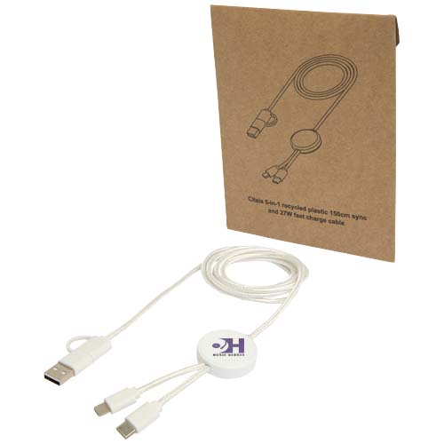 Câble 5 en 1 Citala en plastique recyclé de 150 cm pour la synchronisation des données et la charge rapide de 27 W – Image 4