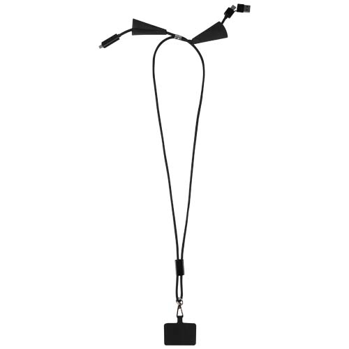 Tour de cou Funi pour smartphone en plastique recyclé avec synchronisation des données intégrée et câble 5 en 1 pour charge r – Image 5