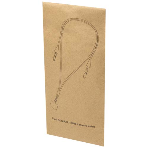 Tour de cou Funi pour smartphone en plastique recyclé avec synchronisation des données intégrée et câble 5 en 1 pour charge r – Image 7