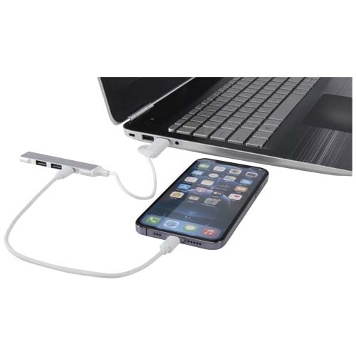 Hub USB-A et Type-C Alkaid à 4 ports en aluminium recyclé avec double entrée – Image 4