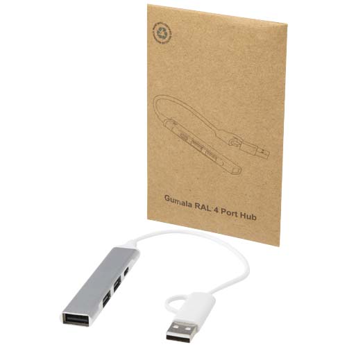 Hub USB-A et Type-C Alkaid à 4 ports en aluminium recyclé avec double entrée – Image 5
