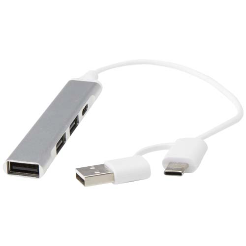 Hub USB-A et Type-C Alkaid à 4 ports en aluminium recyclé avec double entrée – Image 6