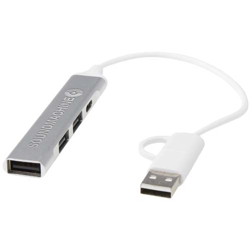 Hub USB-A et Type-C Alkaid à 4 ports en aluminium recyclé avec double entrée – Image 3