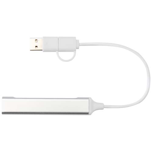 Hub USB-A et Type-C Alkaid à 4 ports en aluminium recyclé avec double entrée – Image 2
