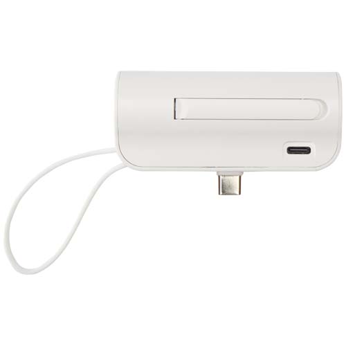 Batterie de secours Alnair Type-C de5 000 mAh et 10 W en plastique recyclé avec support de retournement intégré et câble 2 en – Image 7