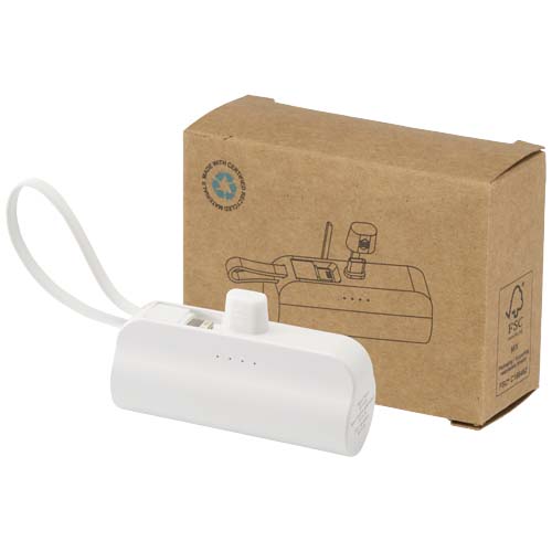 Batterie de secours Alnair Type-C de5 000 mAh et 10 W en plastique recyclé avec support de retournement intégré et câble 2 en – Image 5