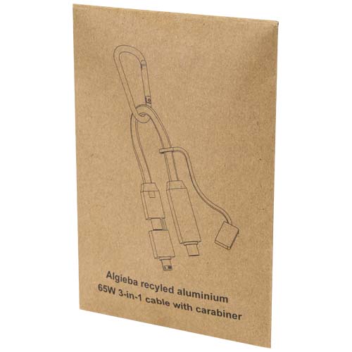 Câble de recharge Algieba 65 W 3-en-1 en aluminium recyclé avec mousqueton – Image 6