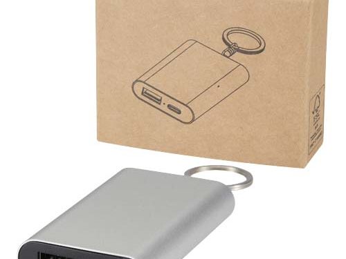 Batterie de secours Arcturus en aluminium recyclé de 2 000 mAh avec porte-clés