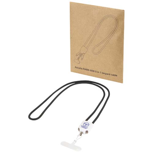 Câble de recharge Ion 65 W 5-en-1 avec lanière en plastique recyclé – Image 3