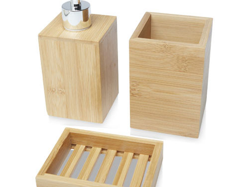 Ensemble 3 pièces pour salle de bains Hedon en bambou