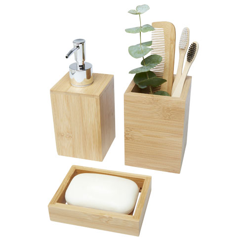 Ensemble 3 pièces pour salle de bains Hedon en bambou – Image 5