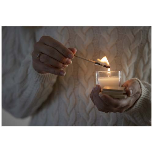 Bougie carrée Ambra en verre avec couvercle en bambou – Image 6