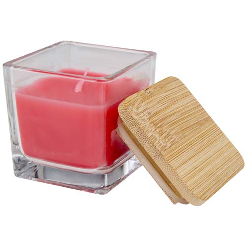 Bougie carrée Ambra en verre avec couvercle en bambou – Image 7