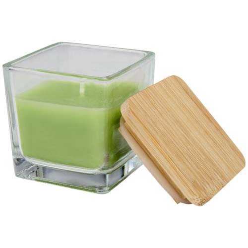 Bougie carrée Ambra en verre avec couvercle en bambou – Image 8