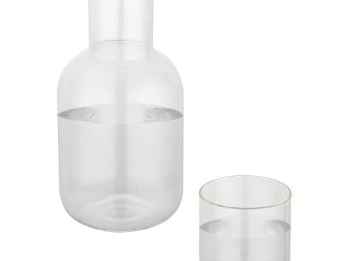 Ensemble carafe et tasse en verre Amelie en finition mate