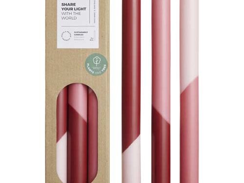 Bougies à rayures diagonales Originalhome Eden par lot de 3