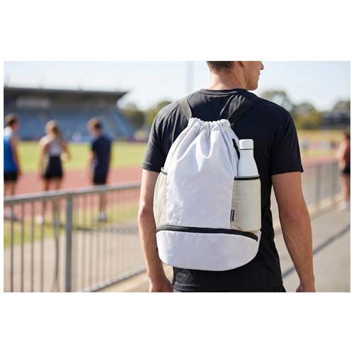 Sac de sport Varyon à cordon en matériaux recyclés certifiés GRS avec compartiment inférieur de 18 L – Image 8