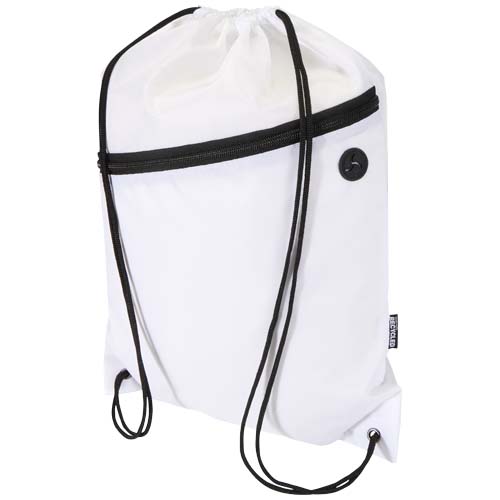 Sac à cordon Oriole en RPET avec poche avant zippée, 5 L