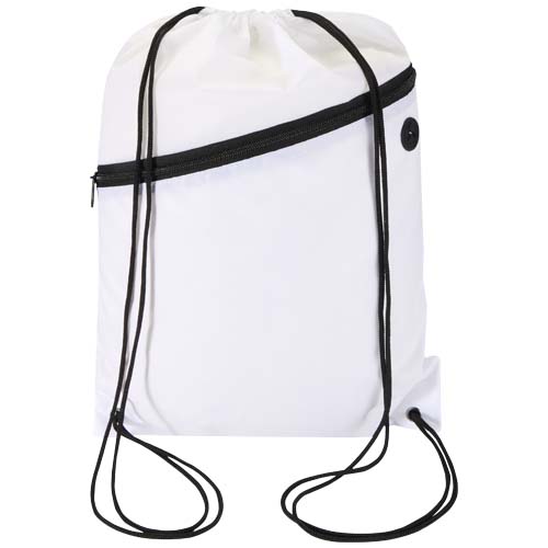 Sac à cordon Oriole en RPET avec poche avant zippée, 5 L – Image 2