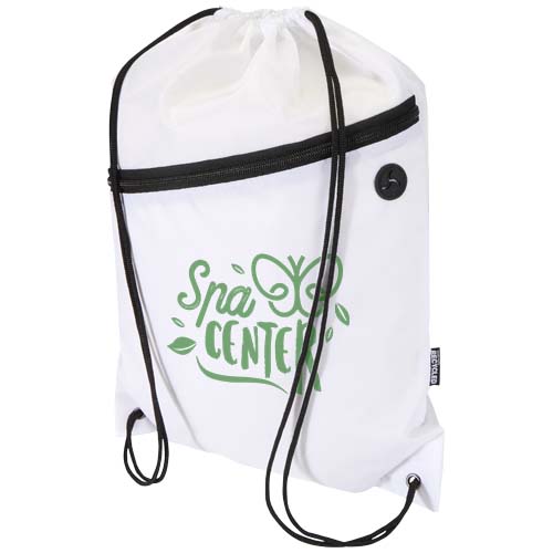 Sac à cordon Oriole en RPET avec poche avant zippée, 5 L – Image 4