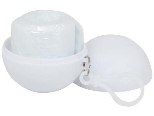 Poncho anti-brouillard dans un étui rond en plastique avec mousqueton