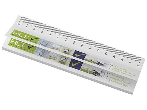 Notes autocollantes recyclées Sticky-Mate® avec règle imprimée 15 cms