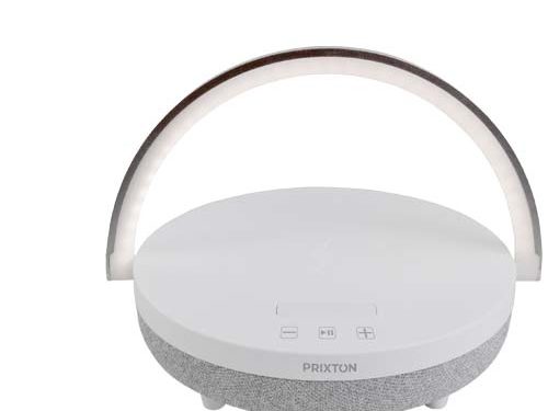 Enceinte Bluetooth® 4-en-1 Prixton de 10 W avec lumière LED et station de charge sans fil