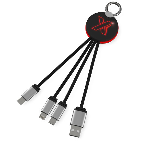 Câble rond 3-en-1 avec logo lumineux SCX.design C16 – Image 3