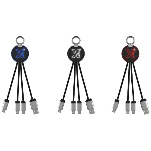 Câble rond 3-en-1 avec logo lumineux SCX.design C16 – Image 4