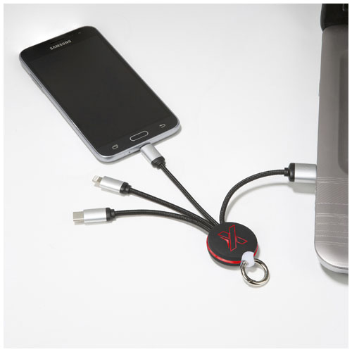 Câble rond 3-en-1 avec logo lumineux SCX.design C16 – Image 5