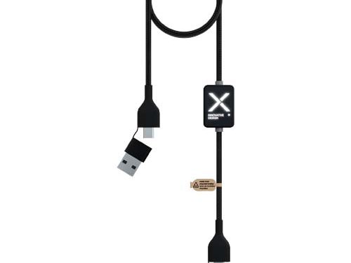Câble de charge 60 W avec interrupteur et logo lumineux SCX.design C32